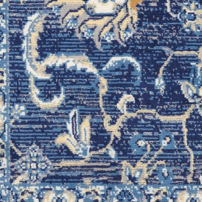 Navy Blue 5' x 7' Synthetic Traditional Area Rug