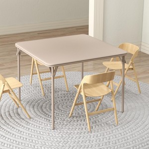 34-Inch Folding Card Table with PU Padded Top, Portable Square Game Table with Collapsible Legs, Multipurpose Foldable Table for Home and Parties - 1 of 4
