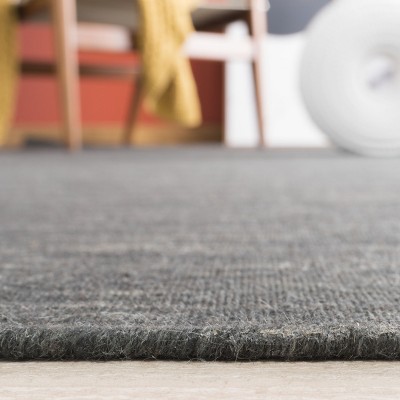 Handwoven Charcoal Grey Nomadic Kilim Rug - 3x5 Feet