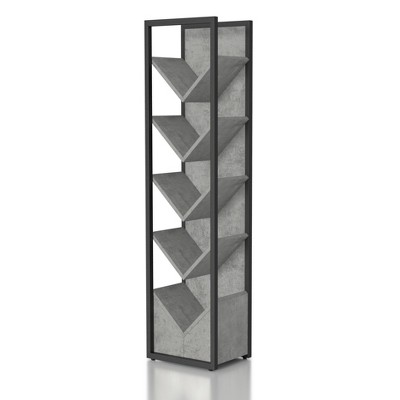 24/7 Shop At Home 70" Sol Vista 5 Shelf Wine Rack Cement: Metal Frame, Kitchen Display Storage