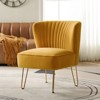 Upholstery Velvet Side Chair with Tufted Back Contemporary and Classic Armless Accent Chair with Metal Base | Karat Home - 3 of 4