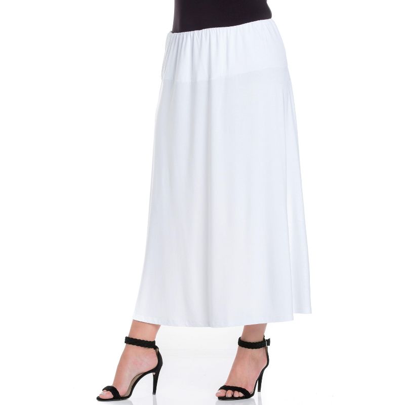 24seven Comfort Apparel Women's Plus Women's Maxi Skirt, 3 of 6