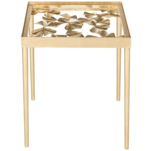 Otto Ginko Leaf Side Table - FOX2595A - Gold/Clear - Safavieh Couture - 1 of 4