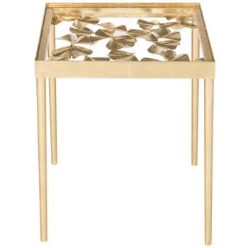 Otto Ginko Leaf Side Table - Gold - Safavieh.