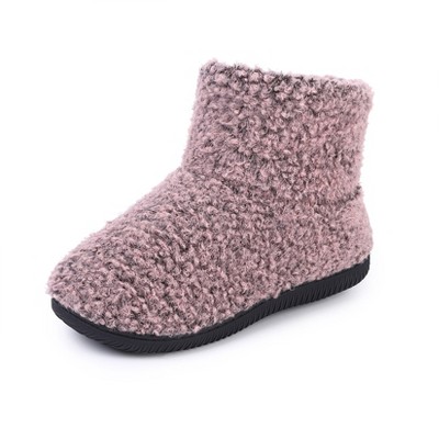 Women's Comfort Warm Faux Fleece Fuzzy Ankle Bootie Slippers Slip-on House Shoes Anti-Slip Sole Indoor/Outdoor
