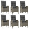 vidaXL 9-Piece Outdoor Patio Dining Set - Gray PE Rattan, Powder-Coated Steel Frame, Acacia Wood Table, Reclining Chairs with Cushions - 4 of 4