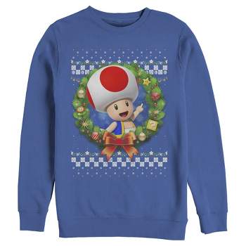 Men's Nintendo Christmas Toad Wreath Sweatshirt