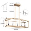 LNC  Carson 5-Light 30" Modern Rectangle Large Chandelier, Antique Brass and Black - 3 of 4