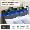 Queen Size Upholstered Platform Bed Frame with Storage Drawers, RGB LED Headboard, USB & Type-C Charging Ports, Velvet Fabric - 4 of 4