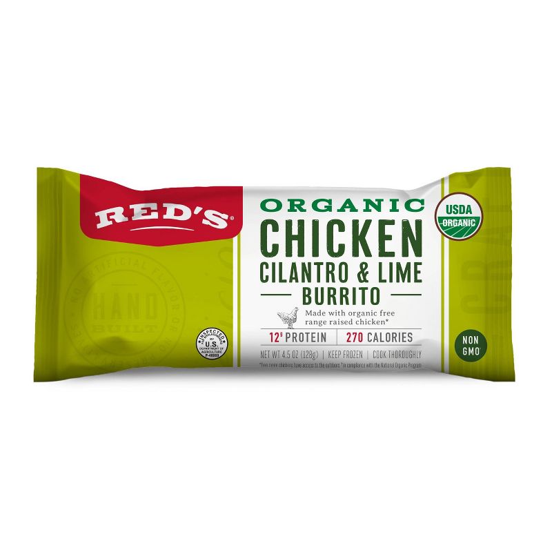 Red&#39;s Organic Chicken, Cilantro &#38; Lime Frozen Burrito - 4.5oz, 1 of 6
