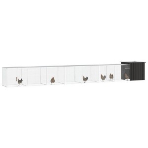 vidaXL Chicken Cage Anthracite Galvanized Steel Large Chicken Cage - 1 of 4