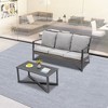 Heynemo 2 Pieces Patio Sofa with Coffee Table, Weather Rattan Chairs with Water-Resistant Cushions & Metal Frame, Outdoor Rocking Chairs - 2 of 4