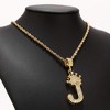 Gold J Letter Necklace - Crown Pendant with 23" Chain, Hip Hop Gift for Men Women - 3 of 4