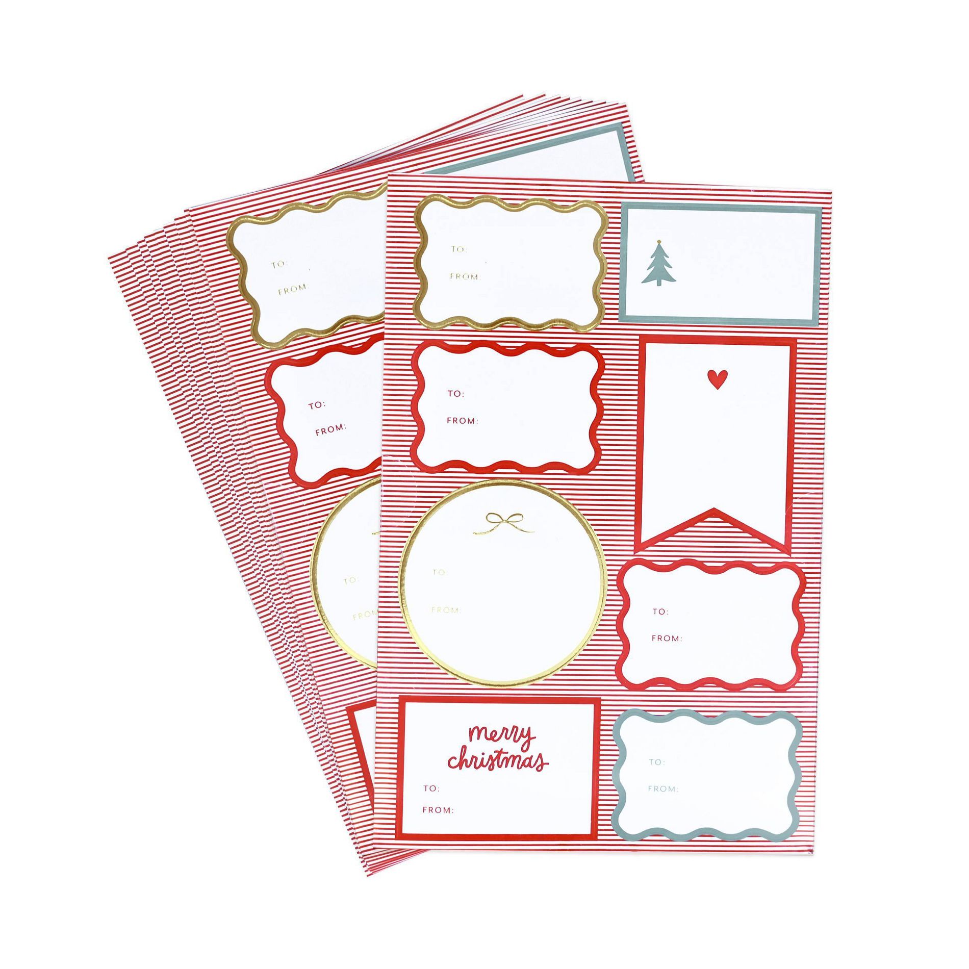 80ct Christmas Peel and Stick Gift Tags Red/Green/Gold - Sugar Paper™ + Target