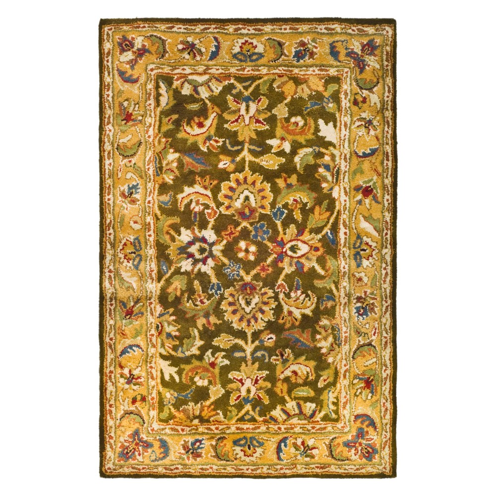  Floral Accent Rug Olive/Camel