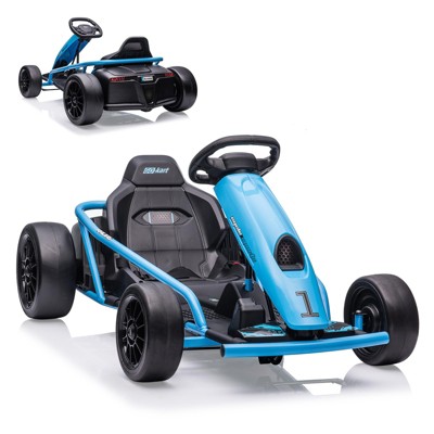 24V Electric Go Kart for Kid 8-12 Year with Dual 300w Motors-8MPH High-Speed Drifting Kart with Music & Horn,9Ah Large Battery,All-Terrain Ride on Toy