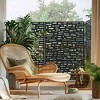 Lirago Metal Outdoor Privacy Screen Freestanding Patio Decorative Screens - 72"x47", Black - 3 of 4