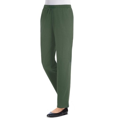 Collections Etc Elastic Waistband with Side Pockets Cotton Knit Pants