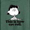 Women's - Peanuts - This Is How Eye Roll Lightweight French Terry Wide Neck Long Sleeve Shirt - 2 of 4