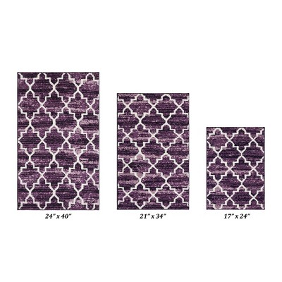 Savio Collection 100% Micro Polyester 3 Piece Bath Rug Set - Better Trends