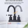 WOWOW 4 in. Centerset Double Handle High Arc Bathroom Faucet with Drain Kit Included - 4 of 4