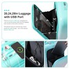 Gulches Luggage Set of 3 with front opening design, Airline Certified Carry on Luggage with Wheels, USB Port, Cup Holder, 20"24"28", Light Blue - 4 of 4