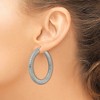 Black Bow Jewelry 5mm Textured Round Hoop Earring in Stainless Steel - 47mm (1 13/16 in) - 3 of 4