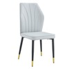 FONTOI 8PCS Dining Chairs with Patterned Backrest and Black Metal Legs for Dining Room, Gray, 18"*36.6"*17.5" - 2 of 4