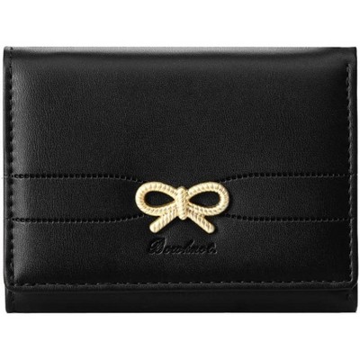 BEAFUP Women's Wallets Cute Bow Small Wallet, Aesthetic Card Holder with ID Window and 7 card slots for Women Girls