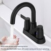 Two-Handle Bathroom Sink Faucet with High-Arc Rotating Spout, 4-Inch Centerset Vanity Faucet. - 2 of 3