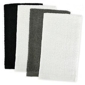 Barmop Towels Set Of 4 - Design Imports, White/Black/Gray