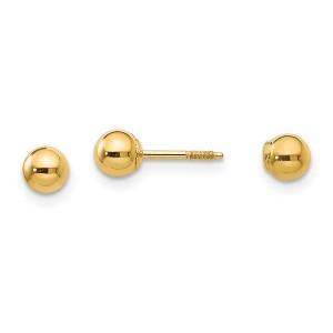 Black Bow Jewelry Reversible 4mm Polished Ball Screw Back Earrings in 14k Yellow Gold - 1 of 4