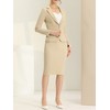 INSPIRE CHIC Women's Office Long Sleeve Blazer and Pencil Skirt Suit 2 Pieces set - 2 of 4