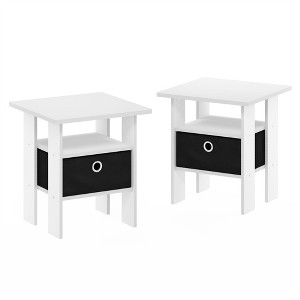 HOMLUX Set of 2 End Table Nightstand with Bin Drawer, Multiple Color Options - 1 of 4
