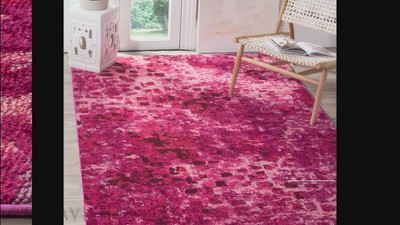 Boho-Chic Pink Multi 9' Square Synthetic Area Rug