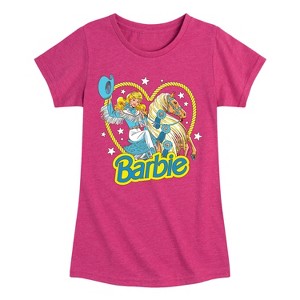 Girls' - Barbie - Retro Western Comic- Toddler And Youth Girls Fitted Short Sleeve Graphic T-Shirt Fitted Short Sleeve Graphic T-Shirt - 1 of 4