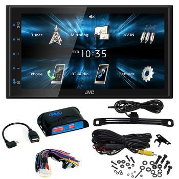 JVC KW-M150BT Digital Media Receiver featuring 6.8" WVGA Capacitive Monitor with PAC SWI-CP5 Steering Wheel Interface and License Plate Back Up Camera