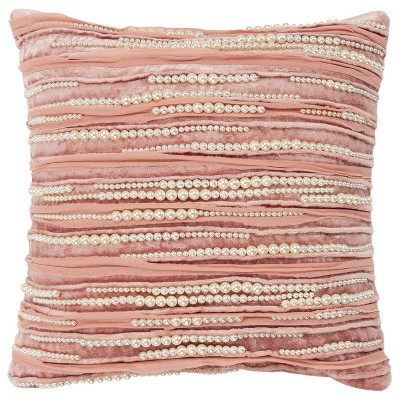 12"x12" Stripe Polyester Filled Pillow Pink - Rizzy Home