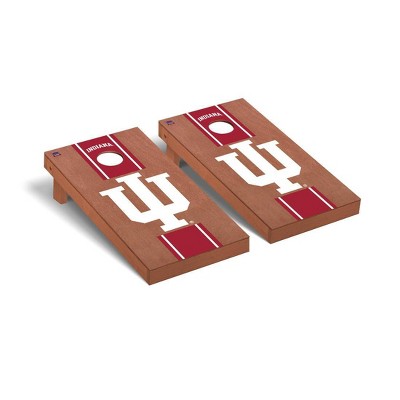 NCAA Indiana Hoosiers Premium Cornhole Board Rosewood Stained Stripe Version