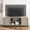 Brown TV Stand for 75inch, Farmhouse Entertainment Center with Sturdy Metal Leg & 2 Open Shelves, Wooden TV & Media Console Cabinet for Living Room - 3 of 4