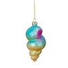 Northlight Seashell Glass Christmas Ornament - 4.25" - Blue and Gold - 3 of 4