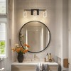 DORESshop 3-Light Black Gold LED Vanity Light, Glass Shade 3.54in D x 4.72in H, Tri-Color Dimmable - 3 of 4
