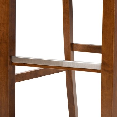 Jason Contemporary Grey Fabric & Walnut Wood Bar Stool Set