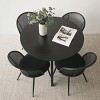 5-Piece Round Dining Table Set for 4,  Bouclé Fabric Mesh Rattan Backrest Dining Room Chair Set Of 4 with Black Legs for Apartment-Maison Boucle - 2 of 4