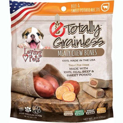 Loving Pets Totally Grainless Medium Beef & Sweet Potato Chewy Bones (6 oz Pack)
