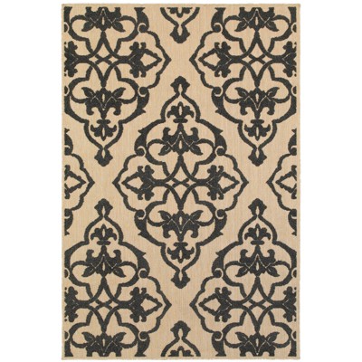 Oriental Weavers Cayman 001B9 Sand/ Charcoal Indoor/Outdoor Area Rug - 9'10" x 12'10"