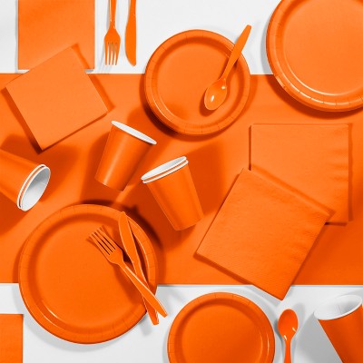 burnt orange paper plates