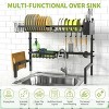 LunaLulinlk Over The Sink Dish Drying Rack,25.9"-33.4" Large Stainless Steel Dish Drying Rack Drainer, Expandable Height , 2 Tier - 4 of 4
