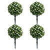 COZONY Set of 2/4 Artificial Topiary Ball Trees with Metal Stakes, UV-Resistant Rose Decor - 2 of 4