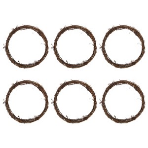 Unique Bargains Metal Door Window Decorations Hoop Round Rattan Wreaths 6 Pcs - 1 of 4
